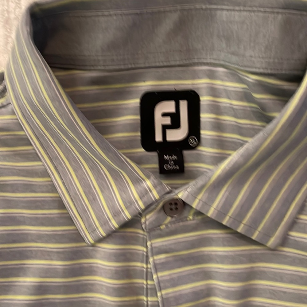 Footjoy golf polo - gray and yellow stripes. Great looking shirt